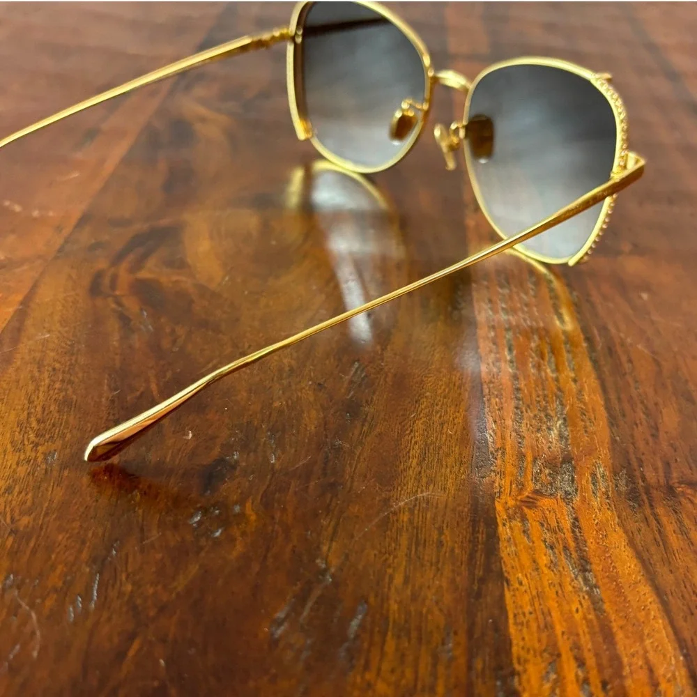 Charles & Keith Gold Butterfly Swarovski Crystal Sunglasses CK3-71280532 Brown‎